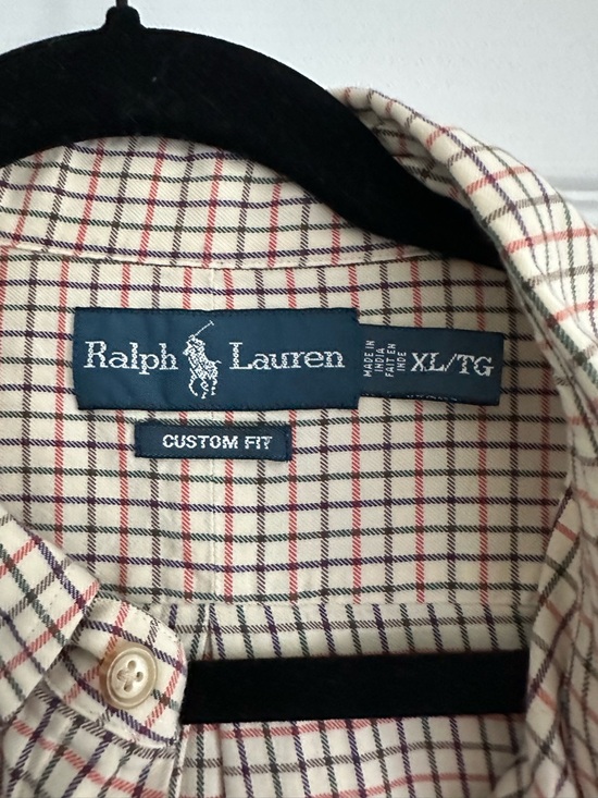 Size XL Ralph Lauren Men’s Custom Fit Plaid Button Down Cotton Shirt - Picture 5 of 6
